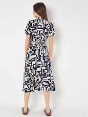 Apricot Blue Grecian Geo Shirt Midaxi Dress - Image 2 of 9
