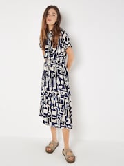 Apricot Blue Grecian Geo Shirt Midaxi Dress - Image 3 of 9