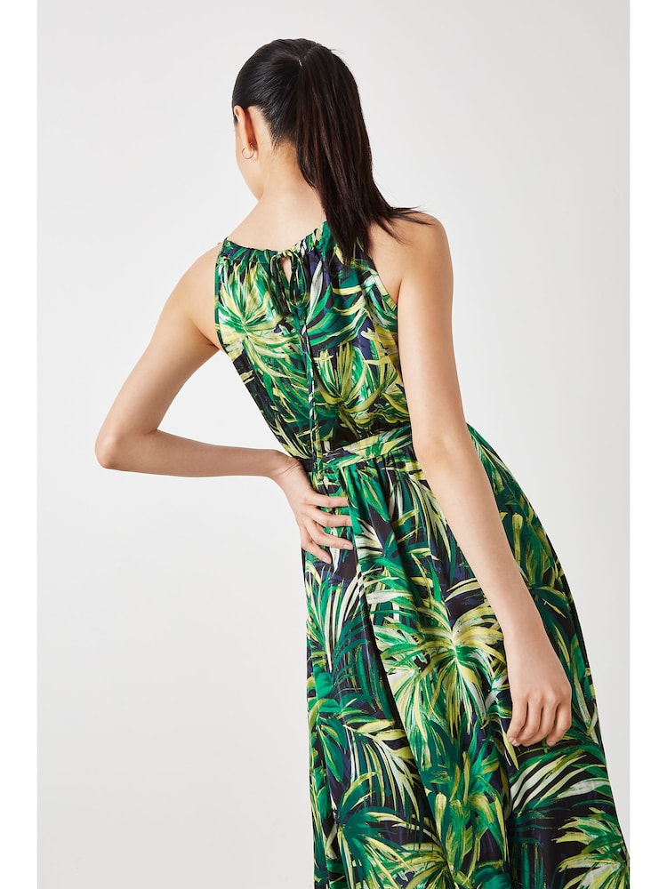 Apricot Blue Painterly Tropical Midi Dress - Image 2 of 5