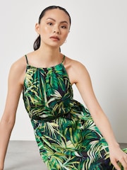 Apricot Blue Painterly Tropical Midi Dress - Image 5 of 5