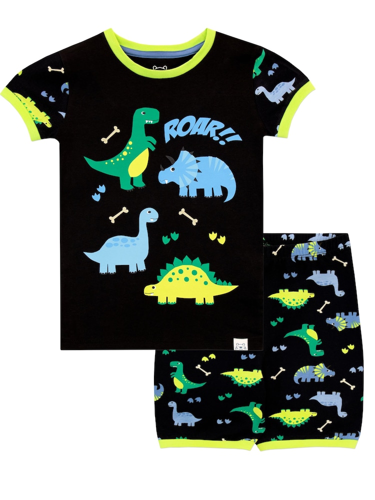 Harry Bear Black Dinosuar Print Short Pyjamas - Image 1 of 4