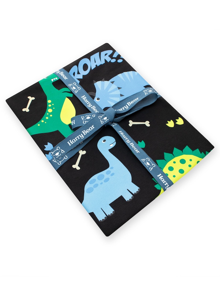 Harry Bear Black Dinosuar Print Short Pyjamas - Image 4 of 4 Harry Bear Black Dinosuar Print Short Pyjamas - Image 4 of 4