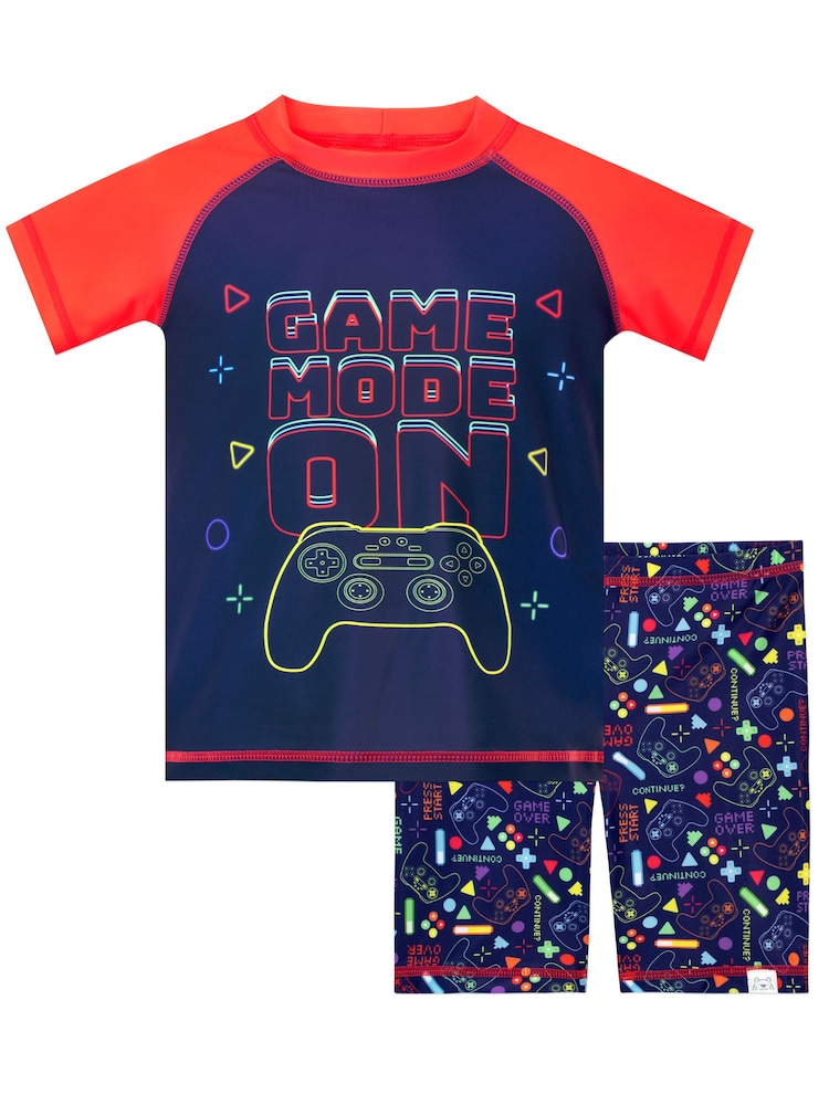 Harry Bear Blue Gaming Top & Shorts Set - Image 1 of 4