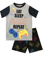 Короткая пижама Harry Bear Eat Sleep Game Repeat - Image 1 of 3