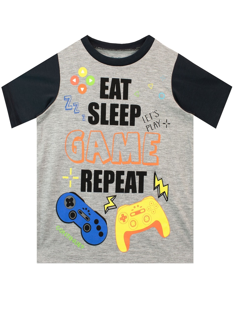 Короткая пижама Harry Bear Eat Sleep Game Repeat - Image 2 of 3