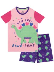 Harry Bear Purple Dinosuar Print Short Pyjamas - Image 1 of 5