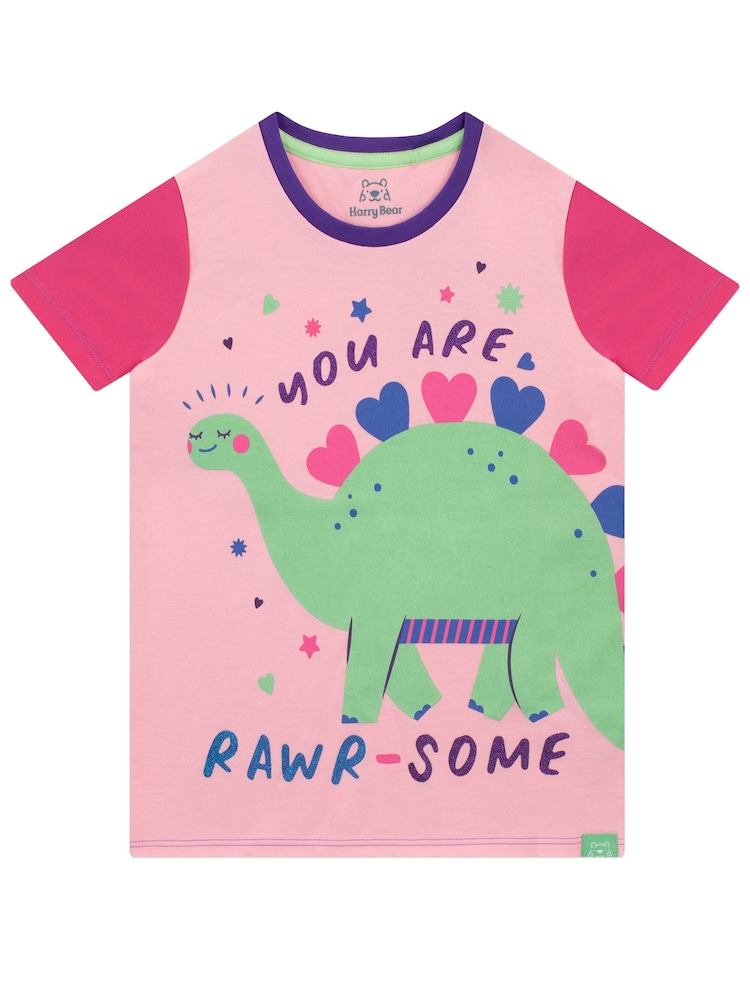 Harry Bear Purple Dinosuar Print Short Pyjamas - Image 2 of 5