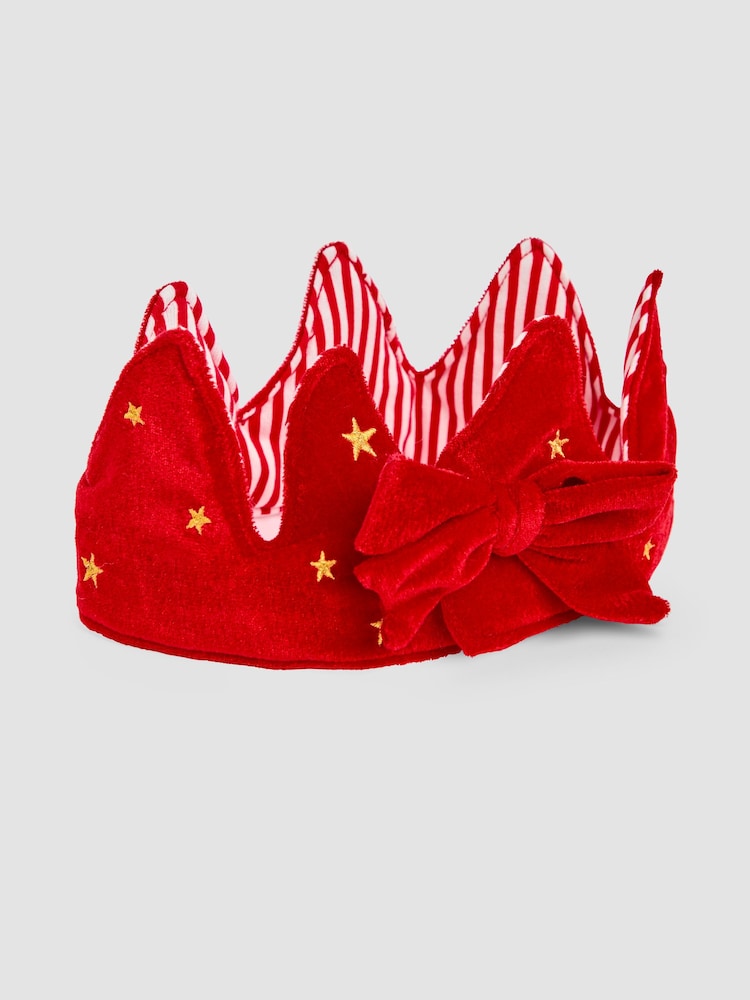 JoJo Maman Bébé Red Velvet Party Christmas Crown - Image 1 of 3