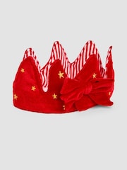 Jojo Maman Bébé Red Velvet Party Christmas Crown - Image 4 of 6