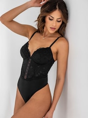 Zwart - Pour Moi Swoon Padded Plunge Body - Image 2 of 4