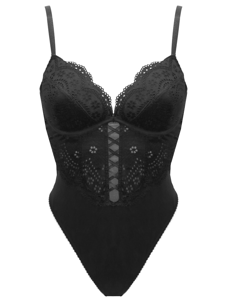 Zwart - Pour Moi Swoon Padded Plunge Body - Image 3 of 4