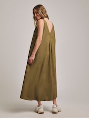 Antholgoy By JD Williams Green Twist Linen Midi Dress - Image 2 of 4