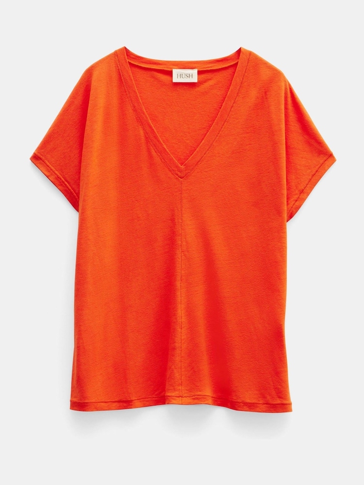 Hush Red Danny Deep V-Neck T-Shirt - Image 5 of 5