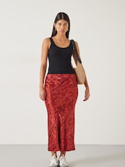 Hush Red Simone Slinky Skirt - Image 1 of 5