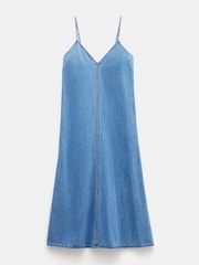 Hush Blue 100% Cotton Saskia Denim Slip Maxi Dress - Image 5 of 5