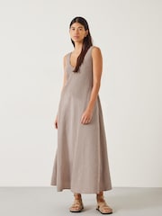 Hush Brown Lina Gingham Maxi Dress - Image 2 of 6