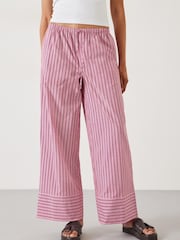 Hush Pink Santorini Striped 100% Cotton Trousers - Image 3 of 6