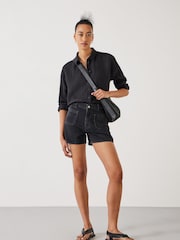 Hush Black Rowan 100% Cotton Denim Shorts - Image 1 of 5