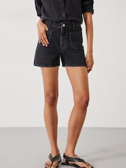 Hush Black Rowan 100% Cotton Denim Shorts - Image 2 of 5