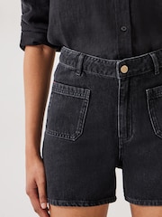 Hush Black Rowan 100% Cotton Denim Shorts - Image 4 of 5