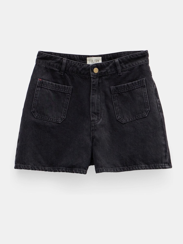 Hush Black Rowan 100% Cotton Denim Shorts - Image 5 of 5