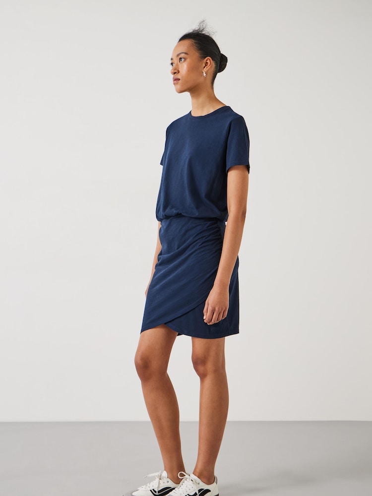 Hush Blue Mini 100% Cotton Marlie Jersey Dress - Image 4 of 4 Hush Blue Mini 100% Cotton Marlie Jersey Dress - Image 4 of 4