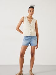 Hush Blue Rowan 100% Cotton Denim Shorts - Image 1 of 5