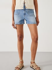 Hush Blue Rowan 100% Cotton Denim Shorts - Image 2 of 5