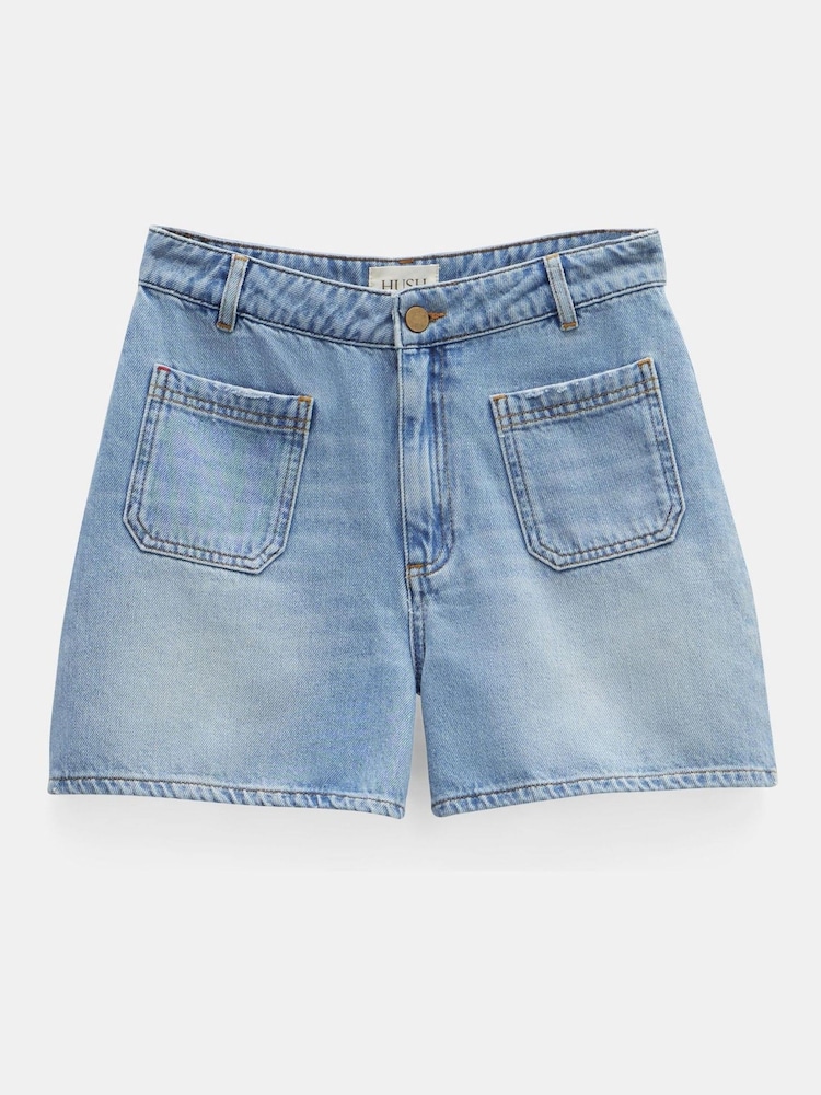 Hush Blue Rowan 100% Cotton Denim Shorts - Image 5 of 5