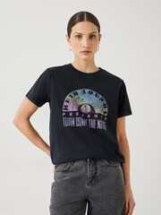 Hush Black Ombre Rainbow Graphic 100% Cotton T-Shirt - Image 1 of 5