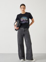 Hush Black Ombre Rainbow Graphic 100% Cotton T-Shirt - Image 2 of 5