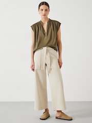 Hush Green Viola Sleeveless Cotton Blouse - Image 1 of 4