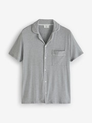 Chelsea Peers Grey Mens Modal Button Up Short Pyjamas Set - Image 7 of 8