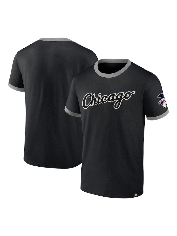 Fanatics Chicago Sox Fundamental Short Sleeve Ringer Black T-Shirt - Image 1 of 3