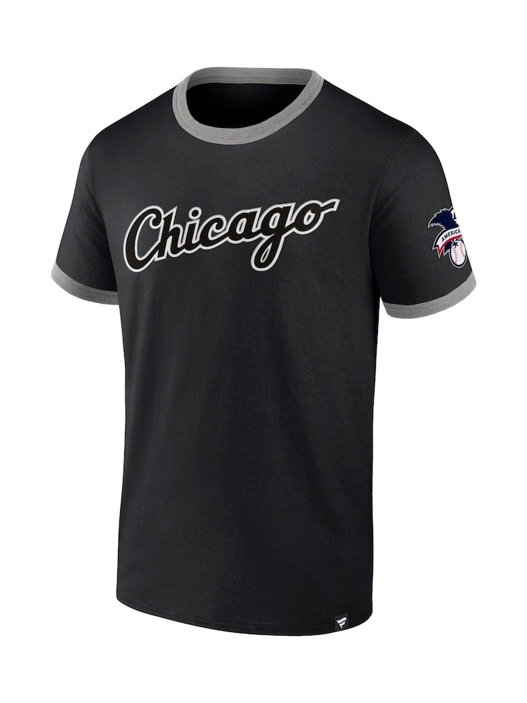 Fanatics Chicago Sox Fundamental Short Sleeve Ringer Black T-Shirt - Image 3 of 3