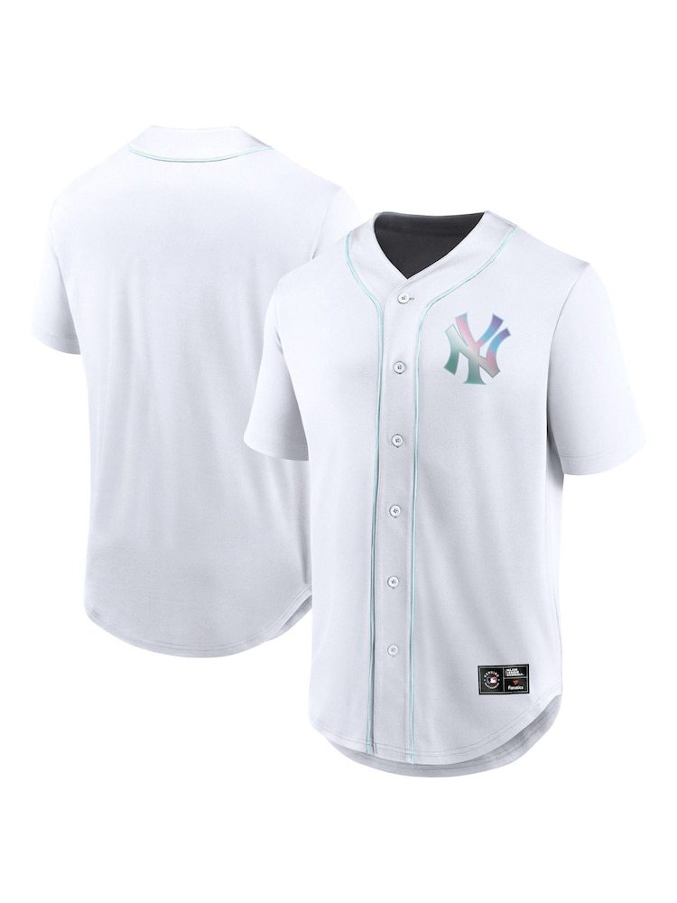 Fanatics New York Yankees Iridescent Foundation White Football Shirt - Image 1 of 3