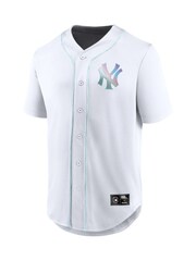 Fanatics New York Yankees Iridescent Foundation White Football Shirt - Image 3 of 3