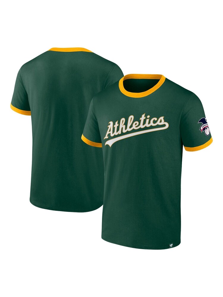 Fanatics Green Oakland Athletics Fundamental Short Sleeve Ringer T-Shirt - Image 1 of 3
