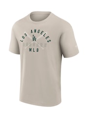Fanatics Grey 100% Cotton Los Angeles Dodgers Clubhouse Rebel Short Sleeve Crew T-Shirt - Image 3 of 3
