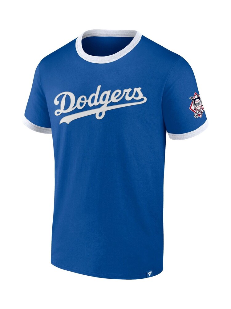 Fanatics Blue Los Angeles Dodgers Fundamental Short Sleeve Ringer T-Shirt - Image 3 of 3 Fanatics Blue Los Angeles Dodgers Fundamental Short Sleeve Ringer T-Shirt - Image 3 of 3