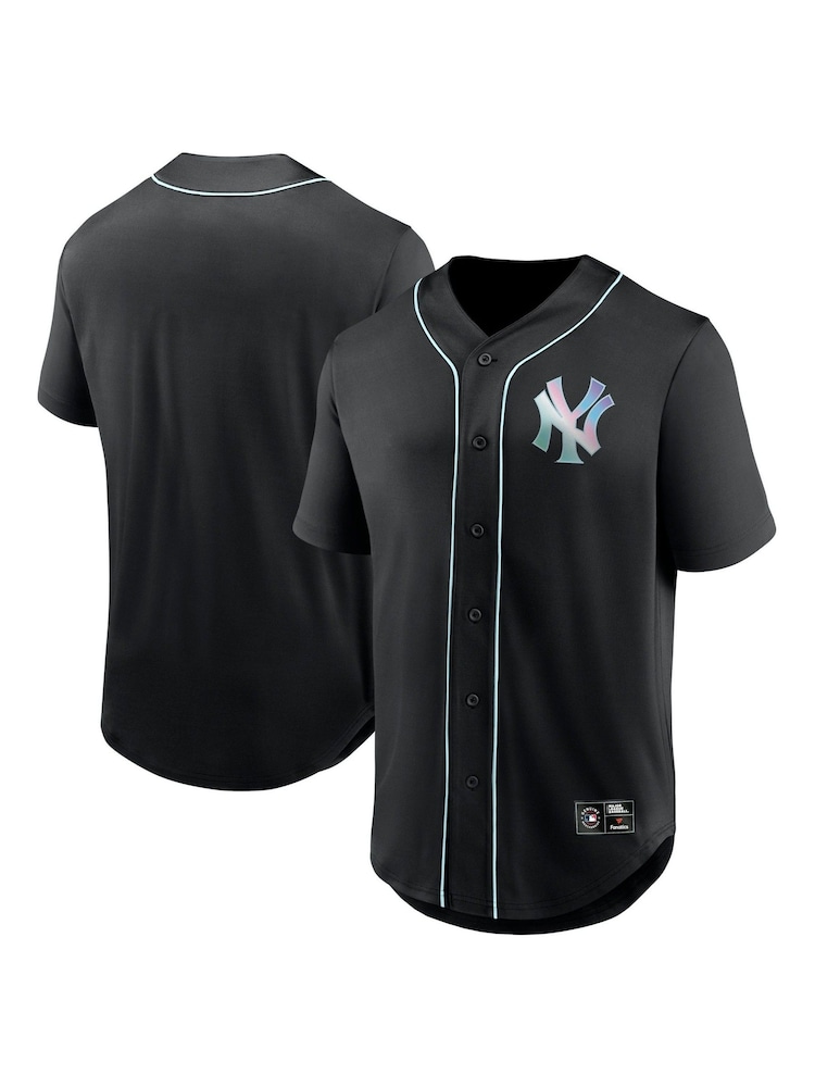 Fanatics New York Yankees Iridescent Foundation Black Football Shirt - Image 1 of 3