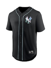 Fanatics New York Yankees Iridescent Foundation Black Football Shirt - Image 3 of 3