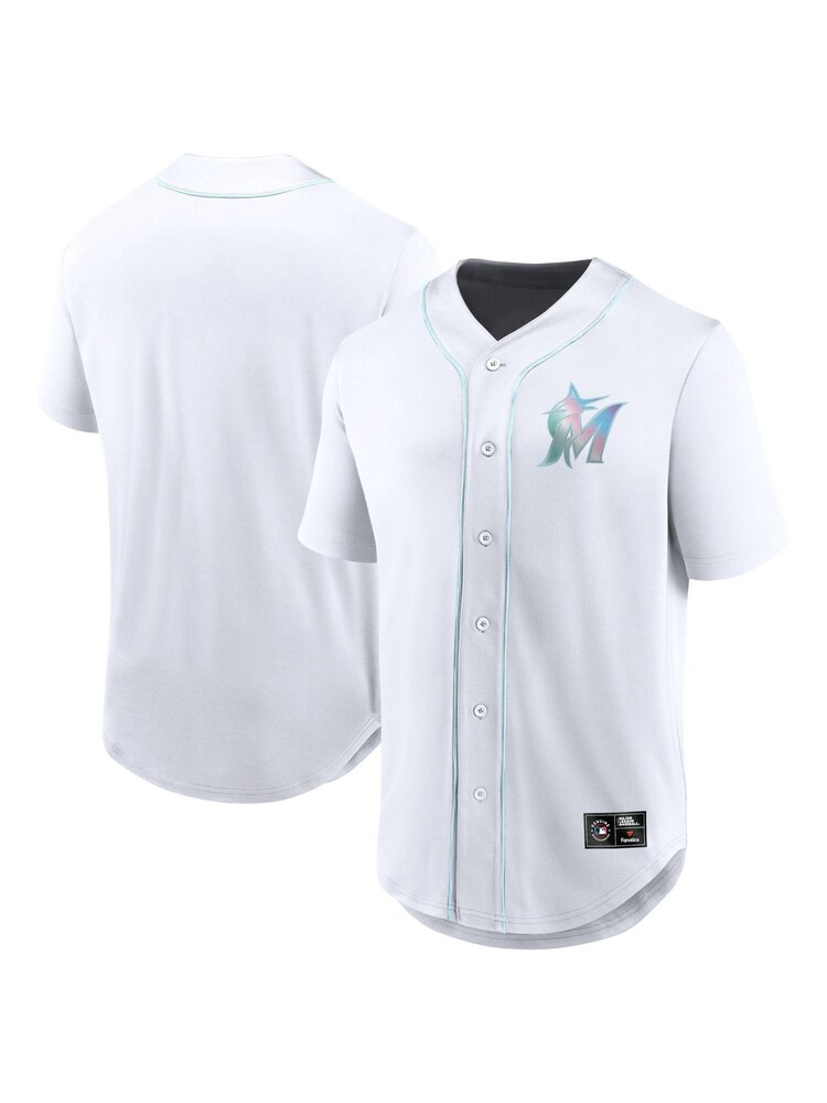 Fanatics Miami Marlins Iridescent Foundation White Football Shirt - Image 1 of 3