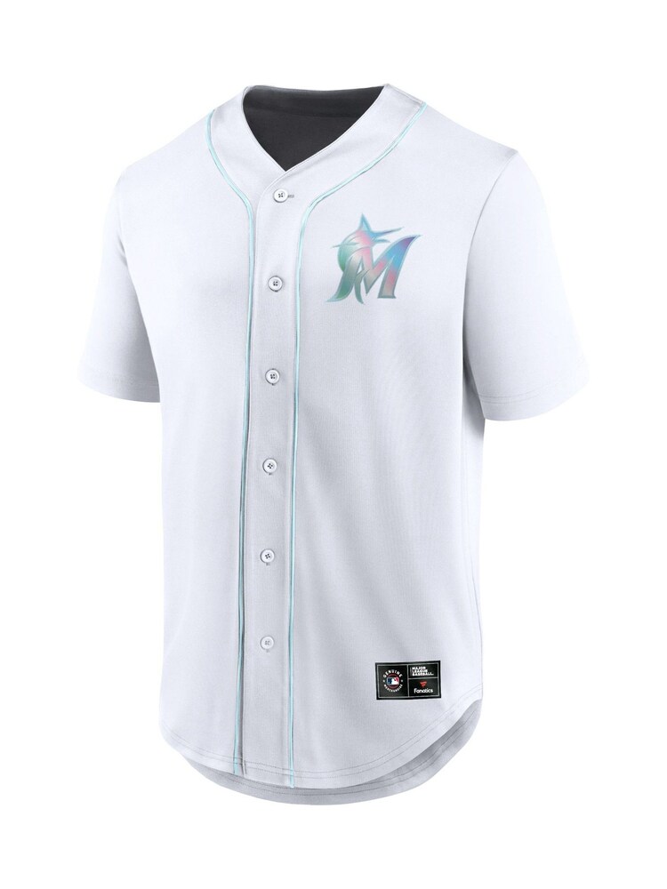 Fanatics Miami Marlins Iridescent Foundation White Football Shirt - Image 3 of 3