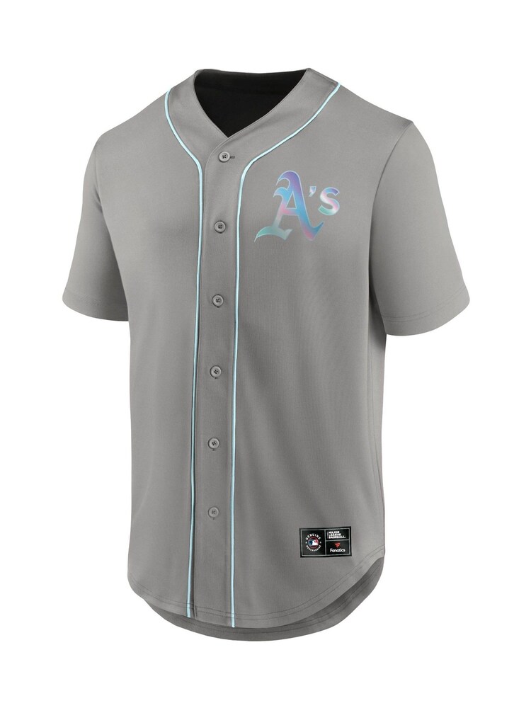 Fanatics Grey Oakland Athletics Iridescent Foundation Football Shirt - Image 2 of 3