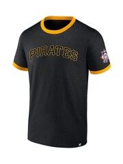 Fanatics Pittsburgh Pirates Fundamental Short Sleeve Ringer Black T-Shirt - Image 3 of 3