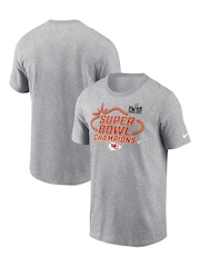 Fanatics Grey 100% Cotton Kansas City Chiefs Nike Super Bowl Champions 2023 Trophy Collection T-Shirt - Image 1 of 3