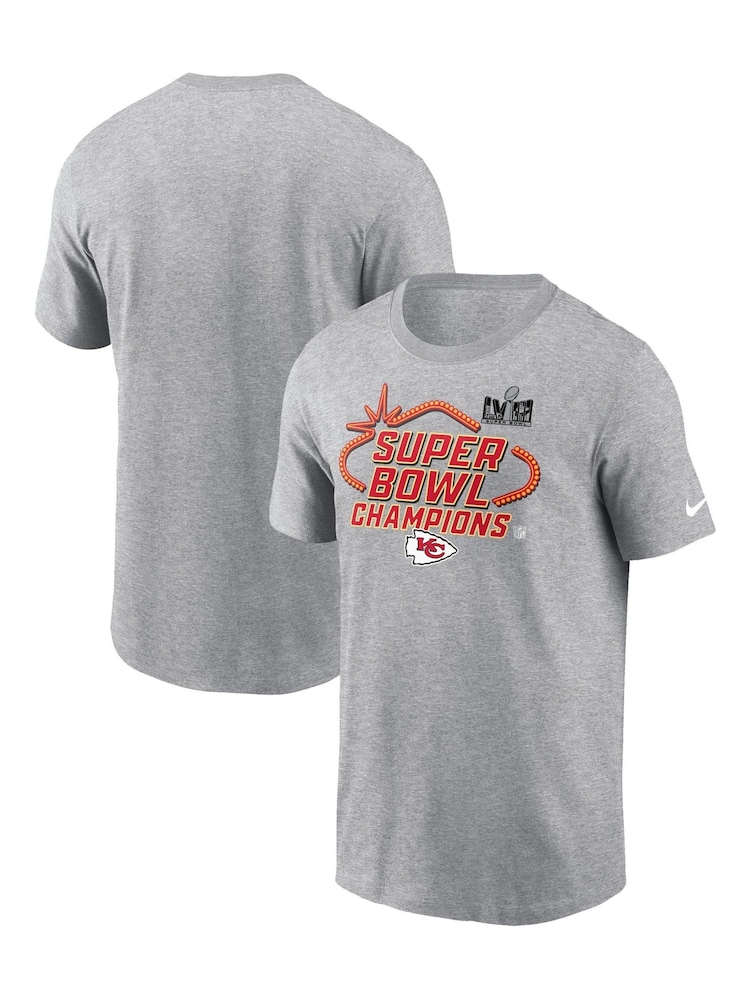 Fanatics Grey 100% Cotton Kansas City Chiefs Nike Super Bowl Champions 2023 Trophy Collection T-Shirt - Image 1 of 3