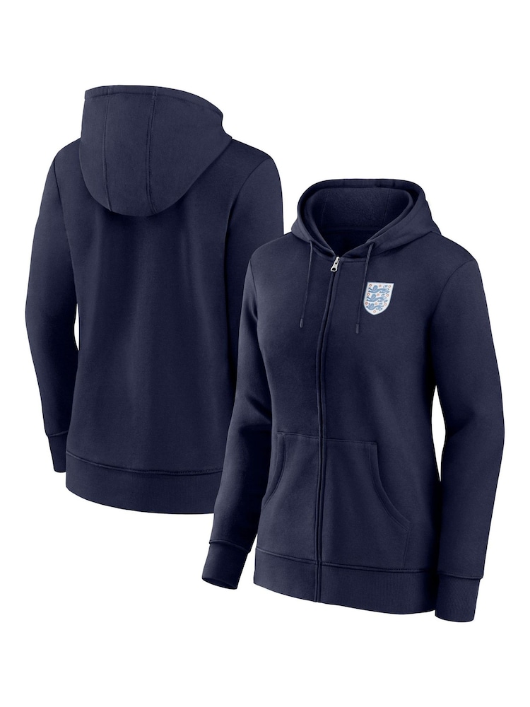Fanatics Small Womens Blue England Essentials Crest Zip Through Hoodie - Image 1 of 3