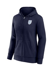 Fanatics Small Womens Blue England Essentials Crest Zip Through Hoodie - Image 3 of 3